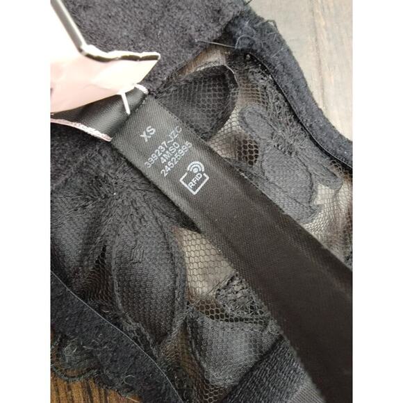 Victorias Secret Corset Bralette Top XS Black Sexy Lace V Neck Boning Black NEW - Picture 10 of 10